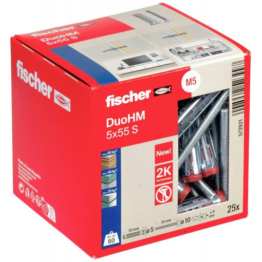 Fischer 572921 DuoHM 5x55 S PH PZ hmoždinka do dutin 55 mm 25 ks