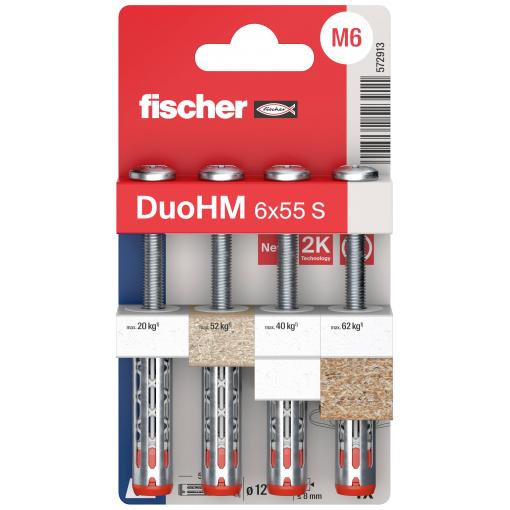 Fischer 572913 DuoHM 6x55 S PH PZ hmoždinka do dutin 55 mm 4 ks