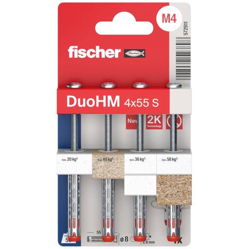 Fischer 572911 DuoHM 4x55 S PH PZ hmoždinka do dutin 55 mm 4 ks