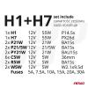 Sada náhradních autožárovek a pojistek AMIO, 30 ks, H7 + H1 12 V