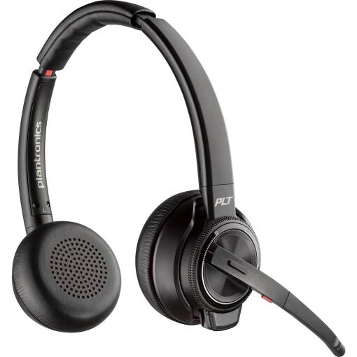 HP Poly Savi 8220 Stereo DECT 1880-1900 Headset otevřená (On Ear) DECT stereo černá regulace hlasitosti, Vypnutí zvuku mikrofonu Počítače