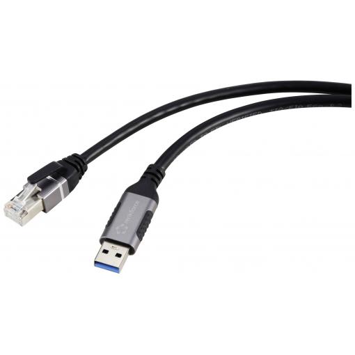 Renkforce USB, síťový kabelový adaptér [1x USB 3.0 zástrčka A - 1x RJ45 zástrčka] 3.00 m hliníková zástrčka