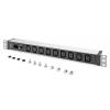 Digitus DN-95429 19 palec zásuvková lišta pro datové skříně 1 U zásuvka C13 10A Vhodné pro hloubku skříně: od 300 mm hliník, hliník (eloxovaný), černá, černá