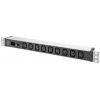 Digitus DN-95429 19 palec zásuvková lišta pro datové skříně 1 U zásuvka C13 10A Vhodné pro hloubku skříně: od 300 mm hliník, hliník (eloxovaný), černá, černá