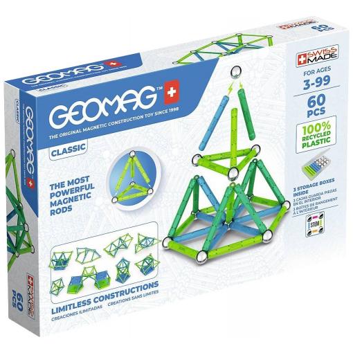 Geomag CLASSIC 272 GREEN Line - 60pcs dřevěná stavebnice Constructor počet dílů: 60 Věkové kategorie: od 3 let