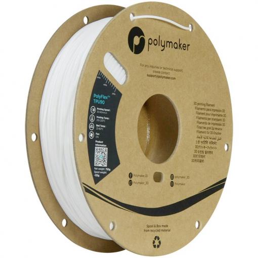 Polymaker PD02002 TPU90 vlákno pro 3D tiskárny TPU flexibilní 1.75 mm 750 g bílá PolyFlex™ 1 ks