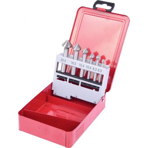 KS Tools 336.0406 336.0406 Kuželový a odhrotovací záhlubník 6.3 mm, 8.3 mm, 10.4 mm, 12.4 mm, 16.5 mm, 20.5 mm HSS válcová stopka 1 ks