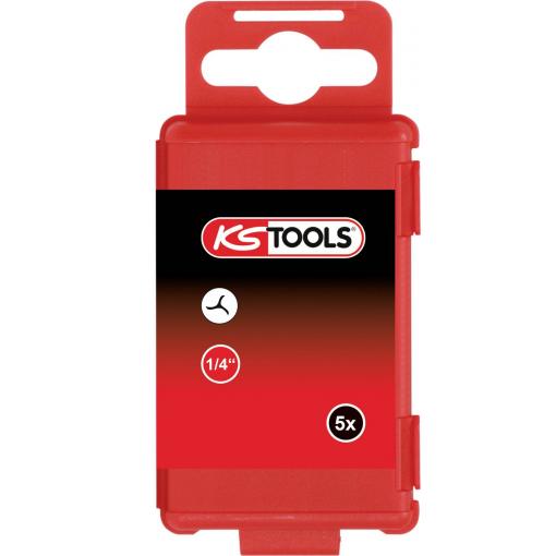 KS Tools 911.8386 Tri Wing bit speciální ocel niklováno E 6.3 5 ks