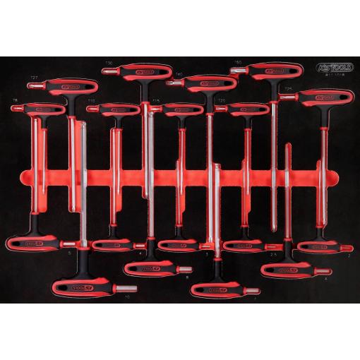 KS Tools 811.1018 sada klíčů 2 mm, 2.5 mm, 3 mm, 4 mm, 5 mm, 6 mm, 7 mm, 8 mm, 10 mm T 8, T 10, T 15, T 20, T 25, T 27, T 30, T 40, T 50 18dílná