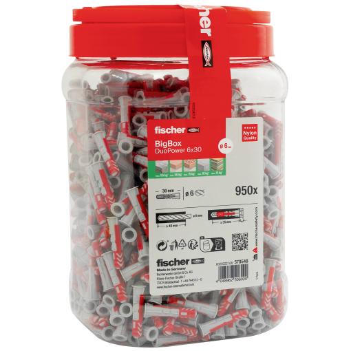 Fischer 570548 DuoPower sada hmoždinek 30 mm 6 mm 950 ks