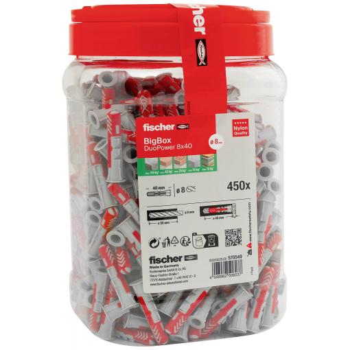 Fischer 570549 DuoPower sada hmoždinek 40 mm 8 mm 450 ks