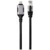 Renkforce USB, síťový kabelový adaptér [1x USB-C® zástrčka - 1x RJ45 zástrčka] 1.80 m hliníková zástrčka