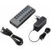 Renkforce RF-6049086 USB Hub 8 portů USB-A USB 3.2 Gen2 10 GBit/s lze spínat jednotlivě, se stavovými LED, s hliníkovým krytem stříbrnočerná RF-HUB-380