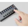 Renkforce RF-6049086 USB Hub 8 portů USB-A USB 3.2 Gen2 10 GBit/s lze spínat jednotlivě, se stavovými LED, s hliníkovým krytem stříbrnočerná RF-HUB-380