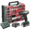 Metabo BS 18 Set aku vrtací šroubovák, 18 V, 2 Ah Li-Ion vč. 2x aku, bezkartáčové, kufřík, vč. nabíječky, vč. příslušenství, 602207710