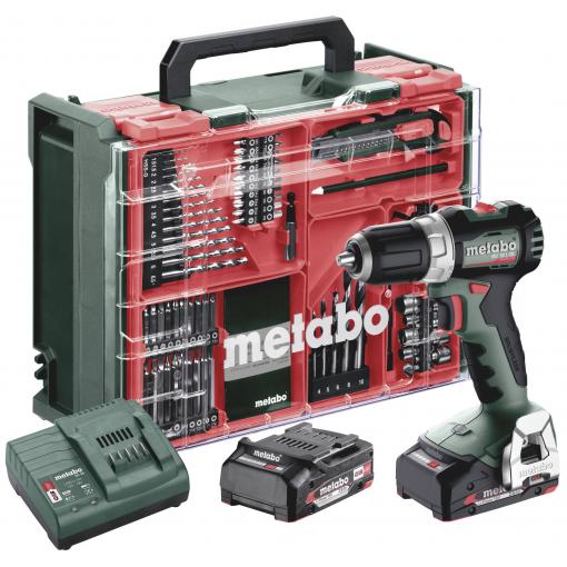 Metabo BS 18 L BL Set aku vrtací šroubovák, 18 V, 2 Ah Li-Ion vč. 2x aku, bezkartáčové, kufřík, vč. nabíječky, vč. příslušenství, 613155710