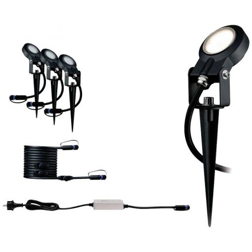 Paulmann 4064161325880 Osvětlovací systém Plug&Shine startovací sada LED zahradních reflektorů sada 4 ks LED 24 W teplá bílá antracitová