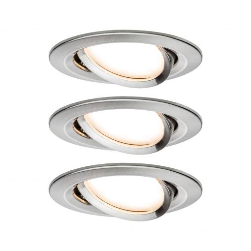 Paulmann 4064161325866 Nova vestavné svítidlo, LED, LED, 24 W, železo (kartáčované), sada 4 ks