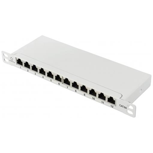 Renkforce RF-4996628 12 portů patch panel 254 mm (10) CAT 6A 0.5 U šedá osazený