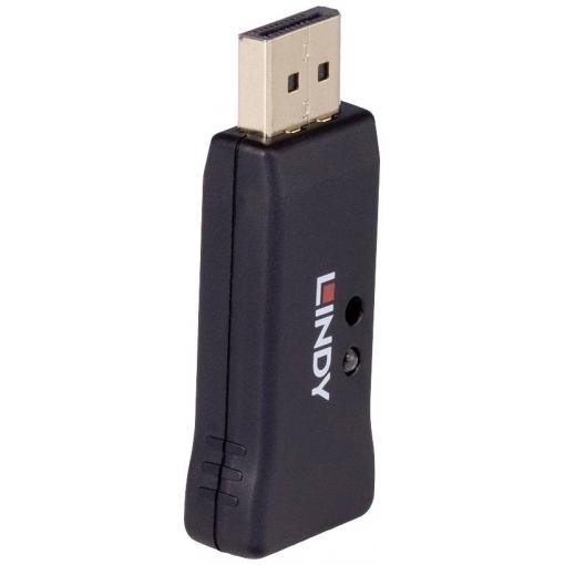 LINDY 32118 DisplayPort EDID emulátor [1x zástrčka DisplayPort - 1x zásuvka DisplayPort] černá 4K UHD