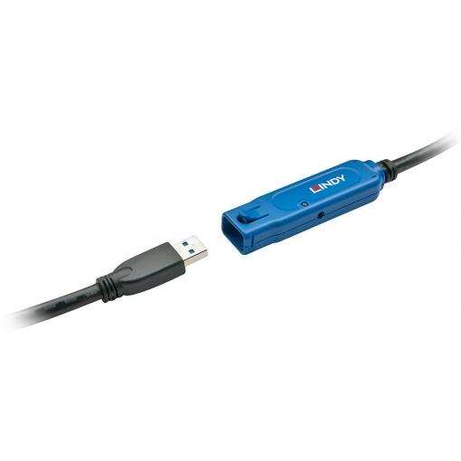 LINDY USB kabel USB-A zásuvka, USB-A zástrčka 15.00 m černá Aktivní se zesílením signálu 43229