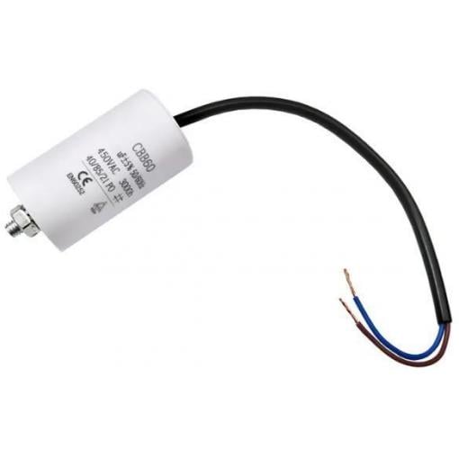 Motorový kondenzátor CBB60 45 µF / 450 V, 45 × 98 mm, s kabelem