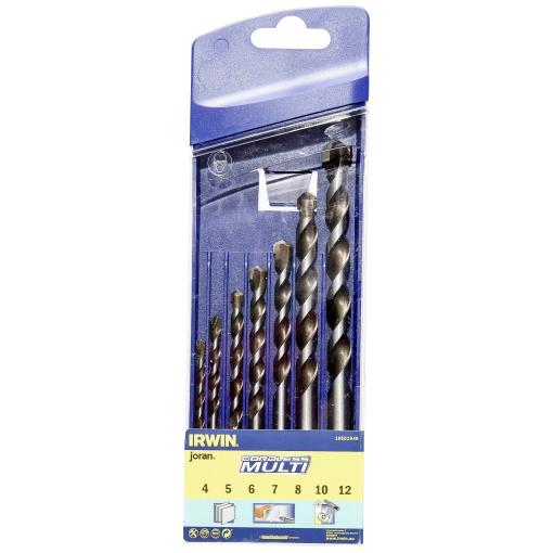 Irwin Tools 10501940 víceúčelový vrták, tvrdý kov, 4 mm, 5 mm, 6 mm, 7 mm, 8 mm, 10 mm, 12 mm, válcová stopka