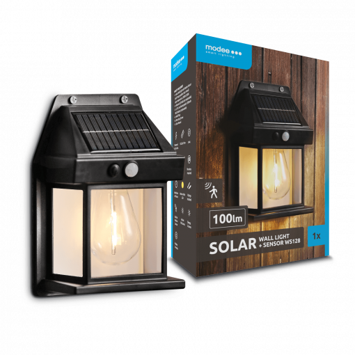 Svítidlo solární ML-WS128 LED nástěnné + IR senzor