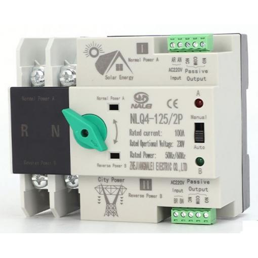 Automatický přepínač sítí - napájení 2P 230V 80A - NLQ4-125/2P pro FVE