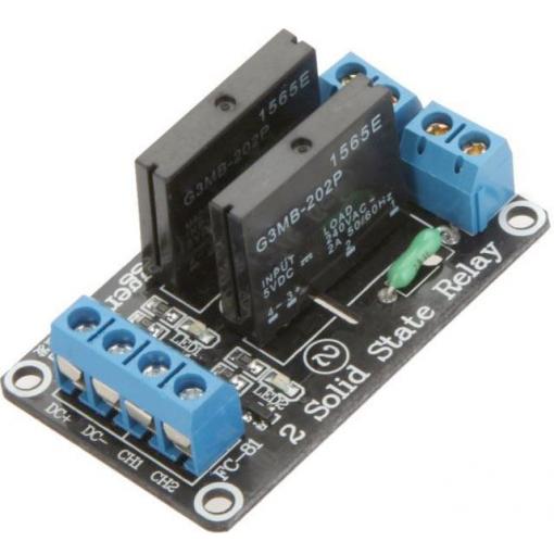 Modul SSR relé 2× kanálový, 5 V DC, 240 V AC / 2 A