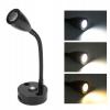 Flexibilní čtecí LED lampa černá, stmívatelná, 12-24V, 3W, teplá bílá