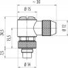 binder 99 0405 75 03 99 0405 75 03-20 Konektor, úhlový, 1 ks