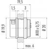 binder 99 0604 00 02 99 0604 00 02-20 přírubová zásuvka , 1 ks