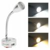 Čtecí LED lampa h_v345t, 12-24 V DC, 3 W, stmívatelná, stříbrná