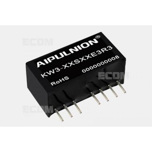 DC/DC měnič KW3-24S24E3R3, 24 V / 125 mA, izolovaný, SIP8