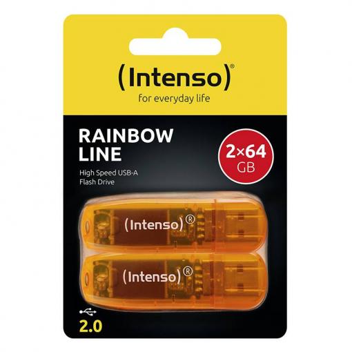 Intenso 64GB Rainbow Line double pack USB flash disk Retail 64 GB oranžová 3502492 USB-A