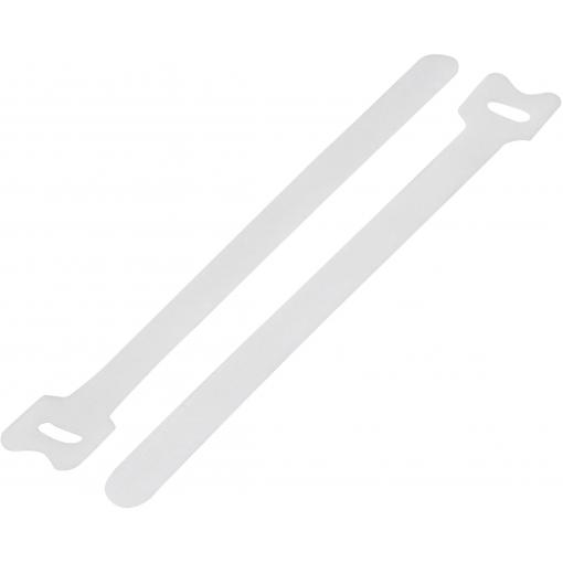 TRU COMPONENTS TC-12355380 kabelový manažer na suchý zip ke spojování háčková a flaušová část (d x š) 240 mm x 16 mm bílá 20 ks