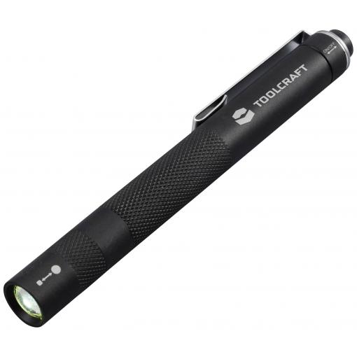 TOOLCRAFT TO-8985333 mini svítilna, penlight s klipem na opasek na baterii 170 lm černá 33 g