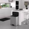 Curver Deco bin slim 254619 odpadkový koš, 52 l, (š x v x h) 486 x 615 x 284 mm, stříbrná, černá, 1 ks