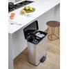 Curver Deco bin slim 254619 odpadkový koš, 52 l, (š x v x h) 486 x 615 x 284 mm, stříbrná, černá, 1 ks