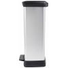 Curver Deco bin metalics 254620 odpadkový koš, 46 l, (š x v x h) 407 x 749 x 307 mm, stříbrná, černá, 1 ks