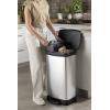 Curver Deco bin metalics 254620 odpadkový koš, 46 l, (š x v x h) 407 x 749 x 307 mm, stříbrná, černá, 1 ks