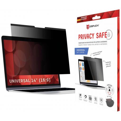 DISPLEX Privacy Safe fólie chránicí proti blikání obrazovky Notebook 35,6 cm (14) Formát obrazu: 16:9 01762 Universal