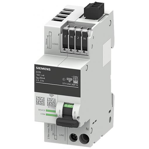 Siemens 5TY13503MF16 5TY1350-3MF16 Elektronický ochranný spínač 1fázový F 2pólový 0.03 A 230 V
