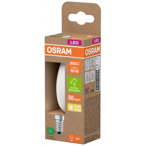 OSRAM HOMELIGHTING 4099854255717 LED Energetická třída (EEK2021) A (A - G) E14 svíčkový tvar 3.8 W = 60 W teplá bílá (Ø x v) 35 mm x 35 mm 1 ks