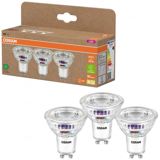 OSRAM HOMELIGHTING 4099854277900 LED reflektor Energetická třída (EEK2021) A (A - G) GU10 žárovka 2.5 W = 50 W teplá bílá (Ø x v) 50 mm x 50 mm 3 ks