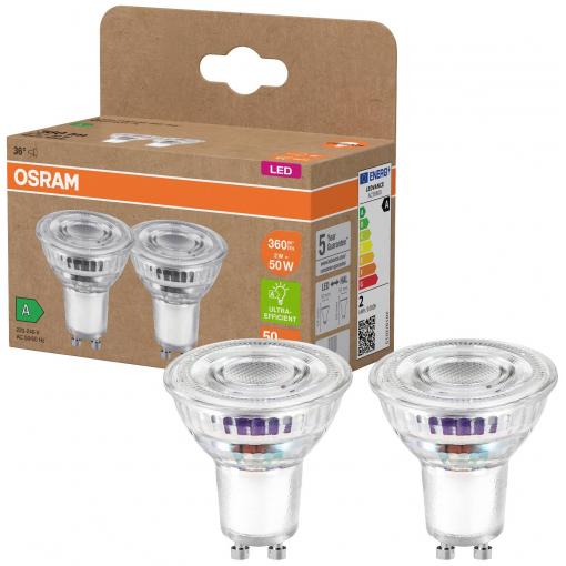 OSRAM HOMELIGHTING 4099854245299 LED reflektor Energetická třída (EEK2021) A (A - G) GU10 žárovka 2 W = 50 W teplá bílá (Ø x v) 50 mm x 50 mm 2 ks