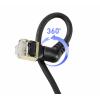 Renkforce RF-6071554 RJ45 síťové kabely, propojovací kabely CAT 8.2 S/FTP 1.00 m černá Zásuvné kontakty otočné o 360°, Zahnutý kabelový vývod 1 ks