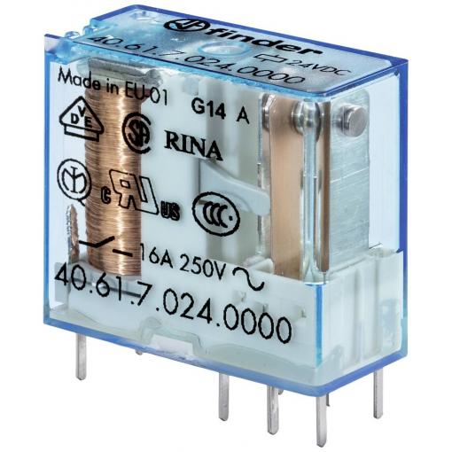 Finder 40.61.9.012.4000, 406190124000-50 relé do DPS, monostabilní, 1 cívka, 250 V/AC, 16 A, 1 ks