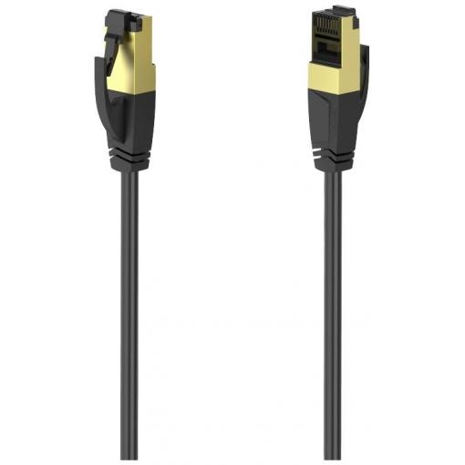 Hama 00200691 RJ45 síťové kabely, propojovací kabely CAT 8 S/FTP 0.5 m černá pozlacené kontakty 1 ks